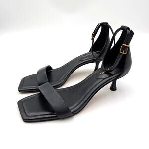 Vince Camuto Vinkely Kitten Heel Sandals Ankle Strap Women's Black Size US8.5M